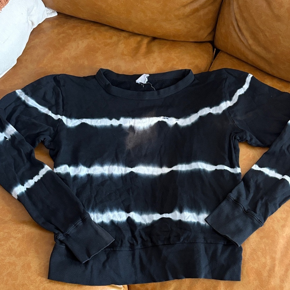Project Social T Black and White Tie-Dye Sweatshirt - Lightweight- Size L
